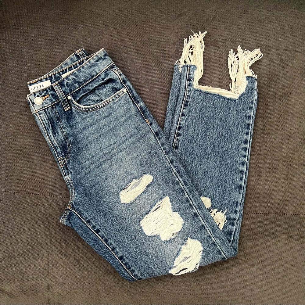 Guess jeans distressed straight leg
